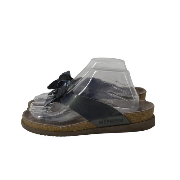 Mephisto Wms Euro 39 US 9 Sandal Blue Floral Thong Sandal - Picture 1 of 16